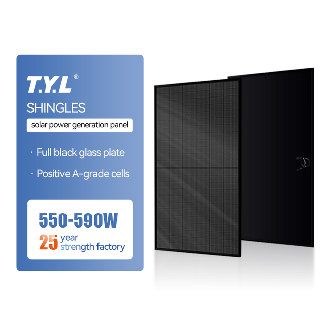 Shingled 550 Watt Solar Panel 570Wp 580Wp 590Wp Solar Panels Full Black Pv Modules With Great Price