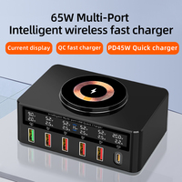 Base de Carga Inalámbrica Magnética, Estación de Carga Multi-pantalla de 6 Puertos, Estación de Carga USB Inteligente para Teléfonos Móviles
