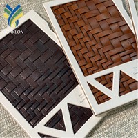 YT227 luxe marron 100% papier peint en cuir véritable pour la décoration intérieure pour canapé chaise siège de voiture sac-étanche