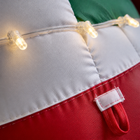 Ourwarm Décoration de jardin gonflable géante de Noël avec lumière LED, famille de bonhommes de neige, arche de Père Noël et boule de bonbons