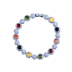 Luxury Summer Women's Bracelet Multi-Color Cubic Zirconia Silver for <b>Wedding</b> Parties Fashion <b>Accessory</b> Gift Idea - Product Image 4