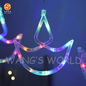 India <span class=keywords><strong>Diwali</strong></span> EID 2022 tirai jendela Ramadan lampu String dengan putih hangat dan LED multiwarna untuk dekorasi taman liburan - Product Image 2