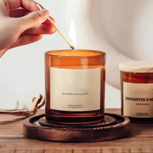 Wholesale 100% Pure Natural Vegetable Wax Coconut Wax Aromatherapy Scented Candles With Wooden Lids