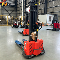 Stacker Hidrolik Listrik Portabel Tugas Berat CE ISO 9001 1500kg, Terpasang di Truk, Baterai Lithium-Ion, Pengangkat Material Multiguna untuk