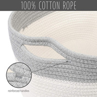 Panier à linge pliable en corde de coton, organisateur multifonctionnel pour armoire et salle de bain, pour vêtements, couvertures et articles divers, personnalisable