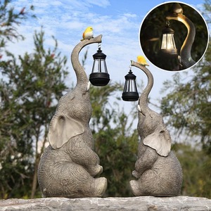Lanterna a Forma <span class=keywords><strong>di</strong></span> Elefante in Resina Fatta a Mano, Luce Decorativa Solare per Esterni, Impermeabile per Cortile, Vialetto e Giardino - Product Image 3
