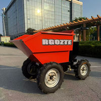 Chariot à benne basculante électrique sur pied, capacité de charge de 300 kg, alimenté par batterie, mini chariot à benne électrique pour la construction et le jardinage