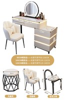 Chambre à coucher moderne haut de gamme de style luxueux et léger pour maison avec rangement en miroir Coiffeuse en bois massif