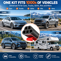 Joint d'étanchéité pour portière de voiture 16,5 pieds, double couche, 5 trous, en caoutchouc EPDM, auto-adhésif, pour voitures, camions, SUV, VR