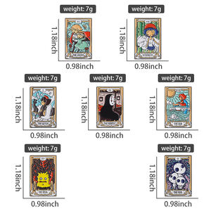 เข็มกลัดป้ายเคลือบไพ่ทาโรต์อนิเมะการ์ดโลหะปกเสื้อกระเป๋าเป้สะพายหลังหมวกเครื่องประดับที่กำหนดเองสำหรับแฟนๆของขวัญเครื่องประดับ - Product Image 3