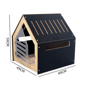 Individuelle Indoor-Hunde-Katzhäuser Möbel groß klein schwarz Haustierhaus-Bett hölzernes Indoor-Haus für Hund Katze - Product Image 3