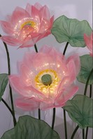 Fleurs de lotus géantes en organza faites à la main, directement de l'usine, ou avec éclairage pour la décoration de fenêtres, ensemble floral pour mariage et fête, en magasin