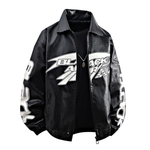 Custom <strong>Men's</strong> Vintage PU <strong>Leather</strong> <strong>Jacket</strong> Classic Zipper Biker <strong>Jacket</strong> Street Style <strong>Leather</strong> <strong>Jacket</strong> With Pockets - Product Image 5