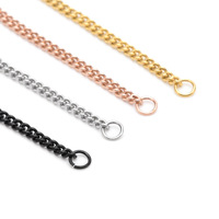 Vente directe usine Collier chaîne latérale en acier inoxydable Modèle ZX0036 Style sportif Chaîne à boutons électroplaquée