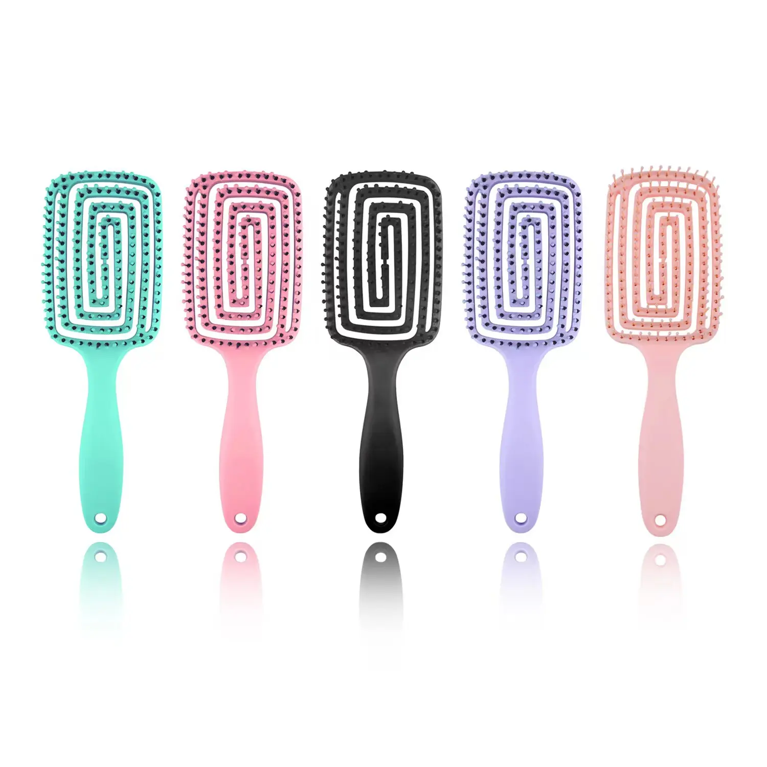 Waterproof Styling Plastic Massage Comb Anti-Static Dry Wet Curved Ventilation Opening Natural Degumming Aid Waterproof Handle