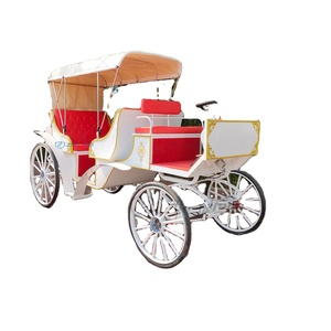 Charrette de tourisme électrique personnalisable, chariot à chevaux blanc, calèche artisanale pour le tourisme - Product Image 1