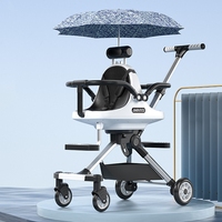 Poussette portable de voyage pliable à quatre roues pour deux personnes à double lumière et pliable/de haute qualité