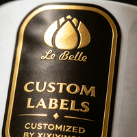 Étiquettes en vinyle dorées personnalisées de luxe, imperméables, résistantes à la chaleur, forte adhérence, impression par estampage à chaud, logo de boutique, autocollants de marque