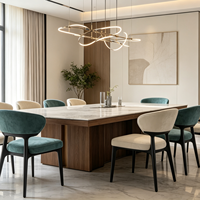 Cachemire PU tapissé sans mains courantes chaise de salle à manger moderne pour hôtel restaurant