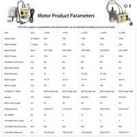 Kit de moteur servo LIANG YUAN 550W avec contrôleur de communication RS485-PLC, affichage numérique et arbre fileté de 15 mm