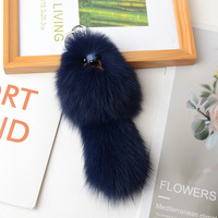 Vente en gros de petits sacs en fourrure de 15 à 16 cm, pendentif pour téléphone portable, mignon, rose, noir, rouge, gris, blanc, jouet en peluche en fourrure de renard, porte-clés avec queue