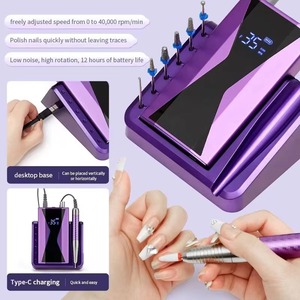 40000RPM Manicure Tool with Handle Long-Lasting Battery for <b>Nail</b> Art 85W Brushless <b>Nail</b> Drill Machine Portable - Product Image 5
