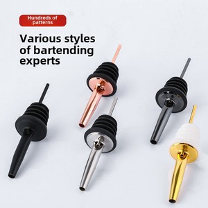 Multi-Color Eco-friendly Stainless Steel Wine &amp; Oil Bottle <strong>Stopper</strong> with Pourer Spout Reusable Silicone Guide Cap - Product Image 2