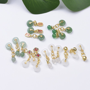 Danf Peace, wealth and Good ฟอร์จูน pendant, Chalcedony, Lotus POD Orchid Bell Bell Bell Trick เครื่องประดับ DIY เครื่องประดับสร้อยข้อมือ - Product Image 1