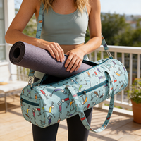 Tas Yoga Kanvas Klasik dengan Logo Custom, Minimalis, Tahan Lama, Tas Selempang Yoga untuk Gym, Handmade, Tempat Penyimpanan Yoga untuk Perjalanan