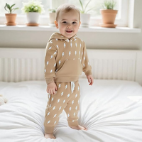 Ensembles de vêtements pour bébés à capuche avec logo personnalisé RTS, vêtements pour enfants de couleur unie, vêtements de printemps tendance par Kids Girls Clothing