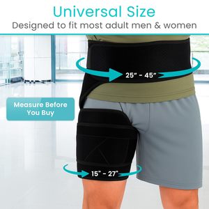 Attelle de hanche en néoprène réglable et confortable, soutien de l'aine pour soulager la douleur de la sciatique, écologique et respirante pour les flexeurs de la hanche - Product Image 4