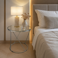 Table d'appoint ronde moderne avec cadre en métal doré et plateau en bois, marbre, bambou ou résine, table basse pour salon, OEM ODM