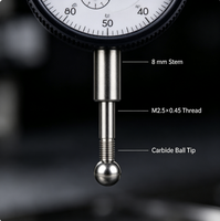 Original Mitutoyo 2046SB Messuhr 0-10mm 0,01mm Skala Analog-Plunger-Messgerät Flacher Rücken 57mm Messuhr mit Vergrößerung auf Lager