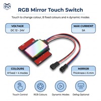 Interrupteur intelligent à touche unique pour miroir LED couleur magique, 12V, tactile capacitif, contrôleur RGB IP21 pour éclairage de meubles et armoires domestiques