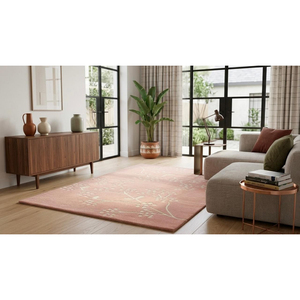 Alfombra Moderna con Diseño Floral Rosa, Rectangular, de Poliéster, Pelo Corto, Base de Goma, Fácil de Limpiar, para Sala de Estar - Product Image 4