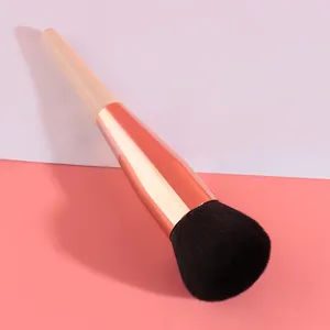 Custom Professional Synthetic Hair Soft Plastic Handle Loose Powder Soft Single Black Makeup Brush Set
