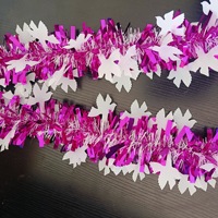 Décorations de fête de Noël : Guirlandes de confettis en forme de fleurs, colorées, en plastique, modernes, avec colombes blanches, pour arrangements festifs