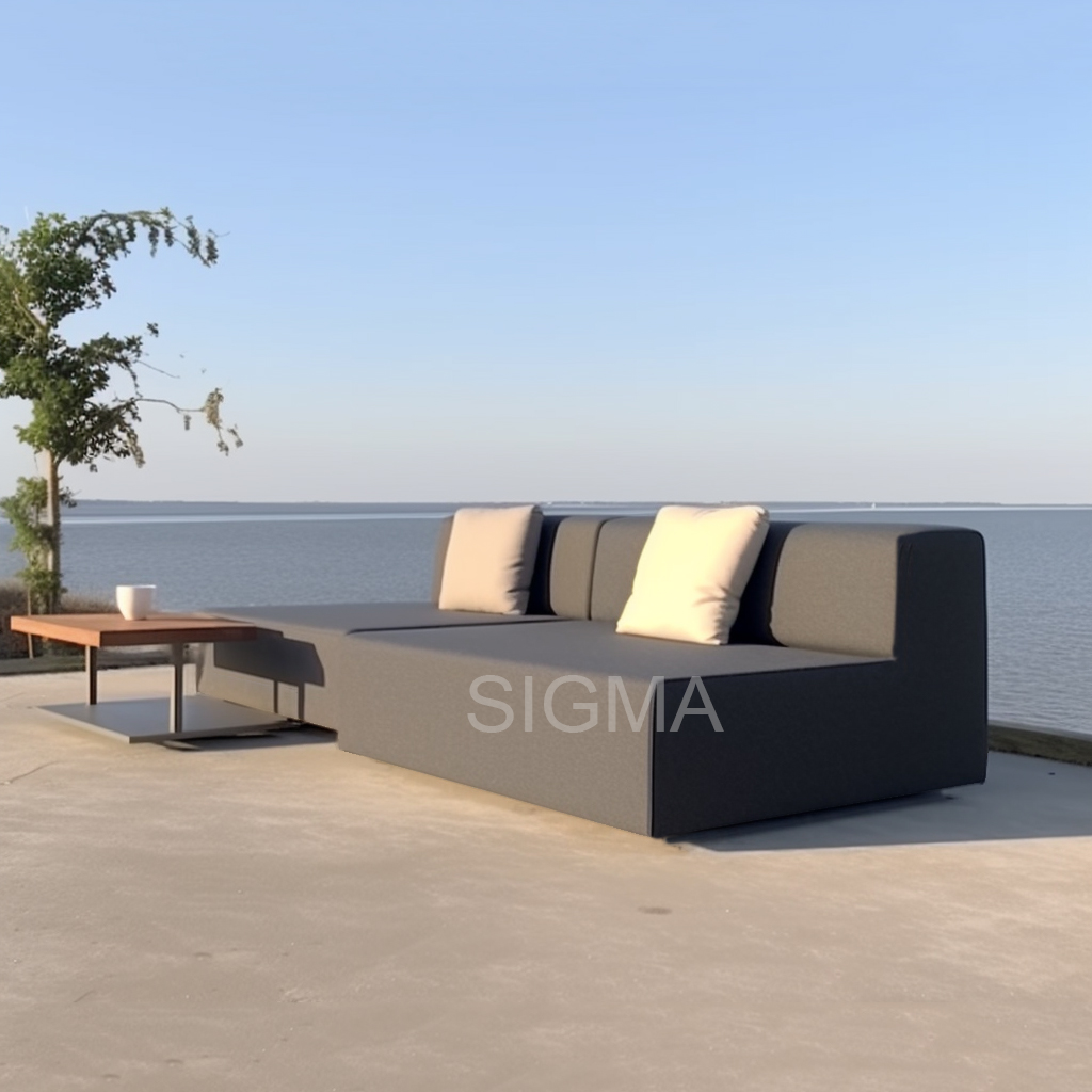 Outdoor patio furniture all weather waterproof fabric aluminum garden sofa