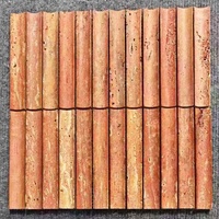 Mosaïque de carreaux en marbre travertin naturel poli de luxe moderne pour la décoration des sols et des murs de villas, hôtels, salles de bain et salons