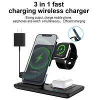 Station de charge de bureau pliable sans fil 3-en-1 à charge rapide 15W pour l'utilisation du téléphone