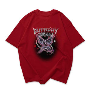 Camiseta extragrande de algodón personalizada de verano para mujer, Camiseta holgada informal con cuello redondo teñida con método de tejido no tejido - Product Image 4