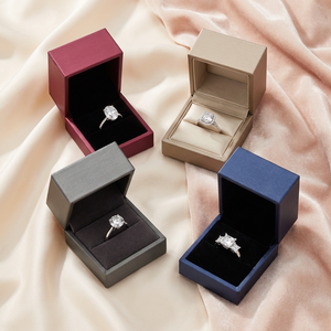 Customized Luxury Gold Silver <b>Black</b> Brushed PU Leather Jewelry <b>Box</b> Custom Logo for Ring Pendant Necklace Bracelet Packaging - Product Image 4