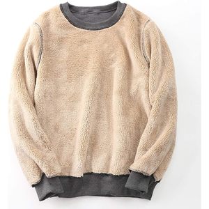Sweat-shirt chaud à col rond pour homme FOXA, doublure en polaire, pull-over - Product Image 2