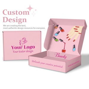 Boîte d'emballage pliante carrée en carton ondulé recyclé, personnalisée et élégante, pour vernis à ongles - Product Image 2