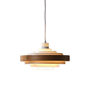 Walnut Wood Pendant <b>Light</b> Round Led Single Head Chandelier For <b>Dining</b> Room Home Hotel Commercial Space - Product Image 5
