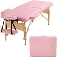 Table de massage pliable 28 pouces de large, réglable en hauteur, portable, avec mousse à mémoire de forme, lit de massage spa