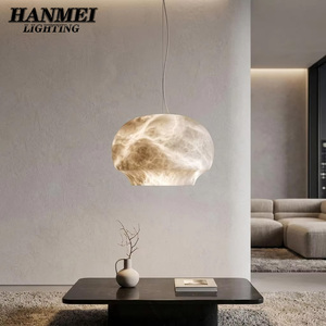 Alabaster Minimalist Style Cone Lamp Design Restaurant Bar Bedroom Bedside Chandelier Pendant <b>Lights</b> HM-ZZ-8276 Warm White <b>Light</b> - Product Image 4
