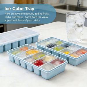 Grand moule à glaçons cube rose en silicone avec couvercle, bac à glaçons longs à 6 compartiments, réutilisable, facile à démouler, capacité 600 ml - Product Image 4