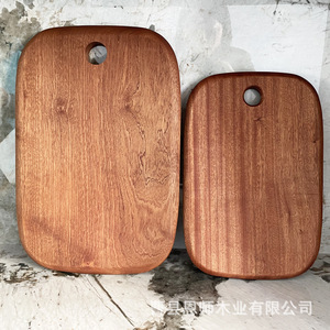 Tabla de cortar de madera de sapele rectangular 33x22cm 40x26.5cm para frutas, postres y comida para bebés - Product Image 1