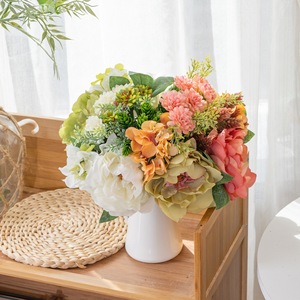 Bouquet de fleurs artificielles CallaFloral, pivoine rouge rose, décoration de mariage faite à la main, style INS - Product Image 1